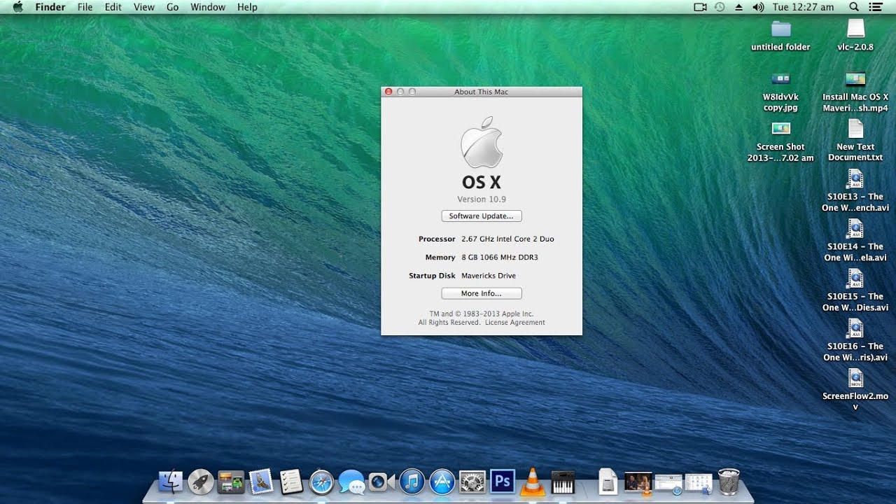 Mac OS X 10.9 Mavericks About Dialog (2013)
